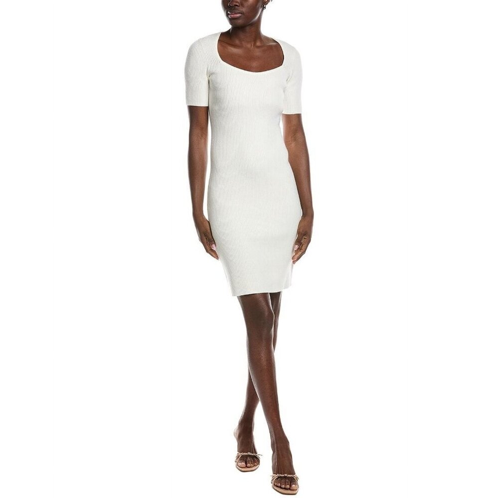 BOSS womens Hugo Fesco Knee Length Sweaterdress Size XS White MSRP $178